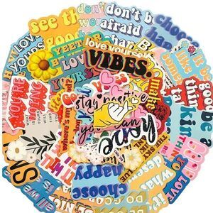 Vibes Graphic Slogan Sticker Pack - 40pcs